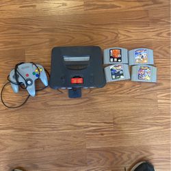 Nintendo 64 With 3 Games