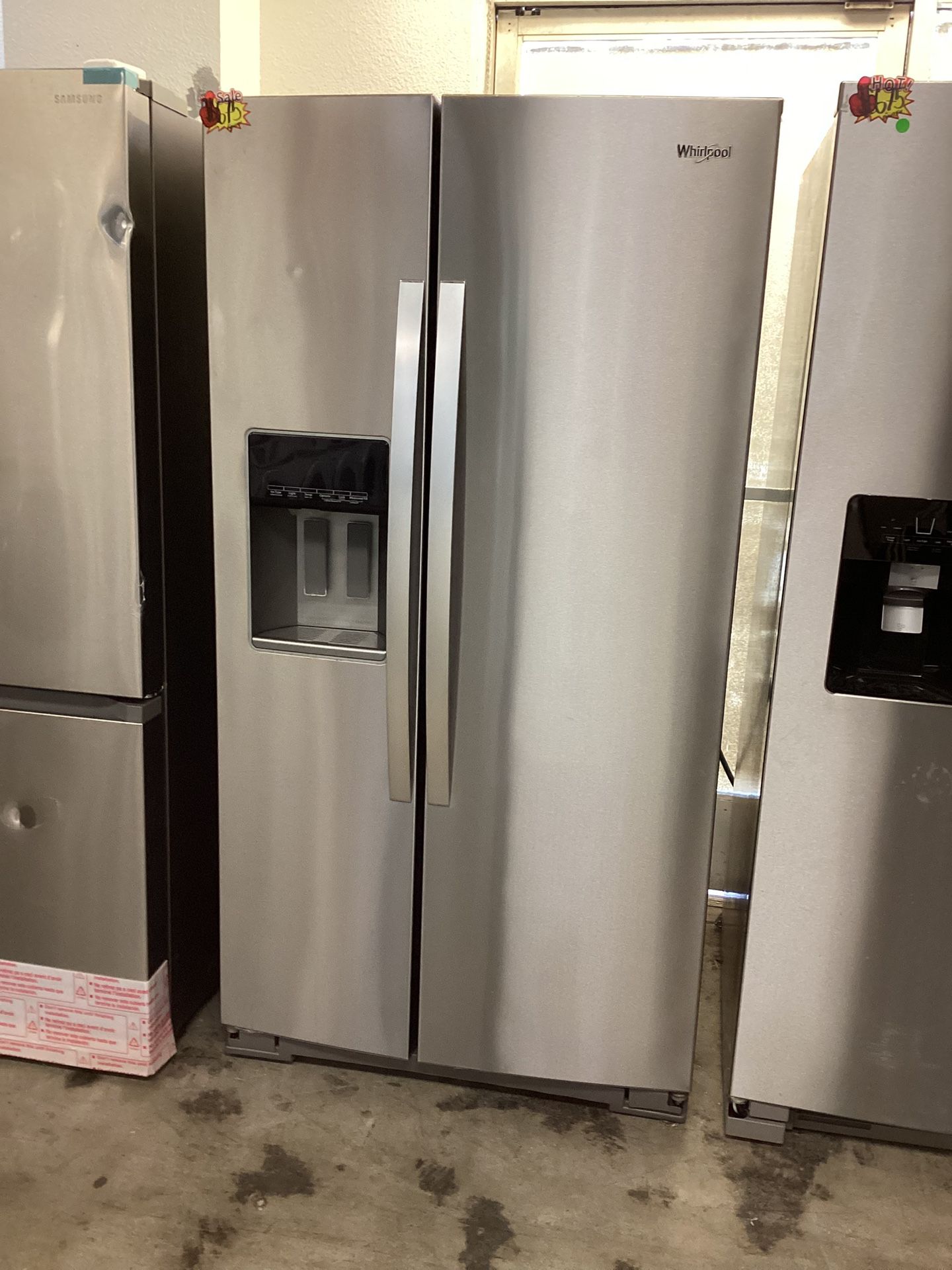 Whirlpool Refrigerator Side By Side Counter Depth 36”width/24”depth/70” Height