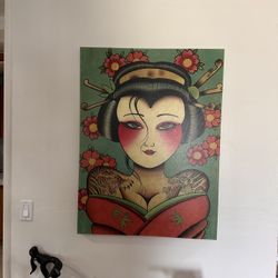 Aaron Bell Tattooed Geisha Print