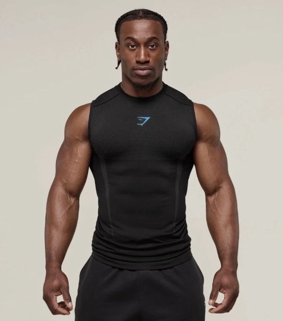 Gymshark Onyx v5 5.0 Seamless Tank Black/Onyx Grey Size Large