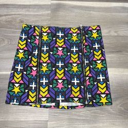 Divided Colorful Chevron Skirt NWT size 6
