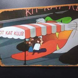 Metal Sign The Mouse That Jack Built 50sVintage Cartoon Wall Art Room Aesthetic