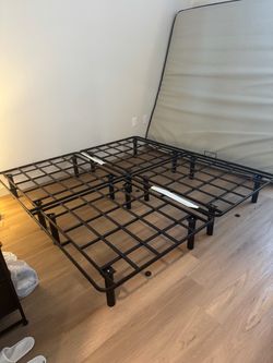 Black Metal King Size Platform Bed Frame