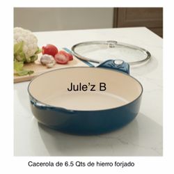Princess House Cacerola De 6.5 Qts De Hierro Forjado Nueva En Su Caja 