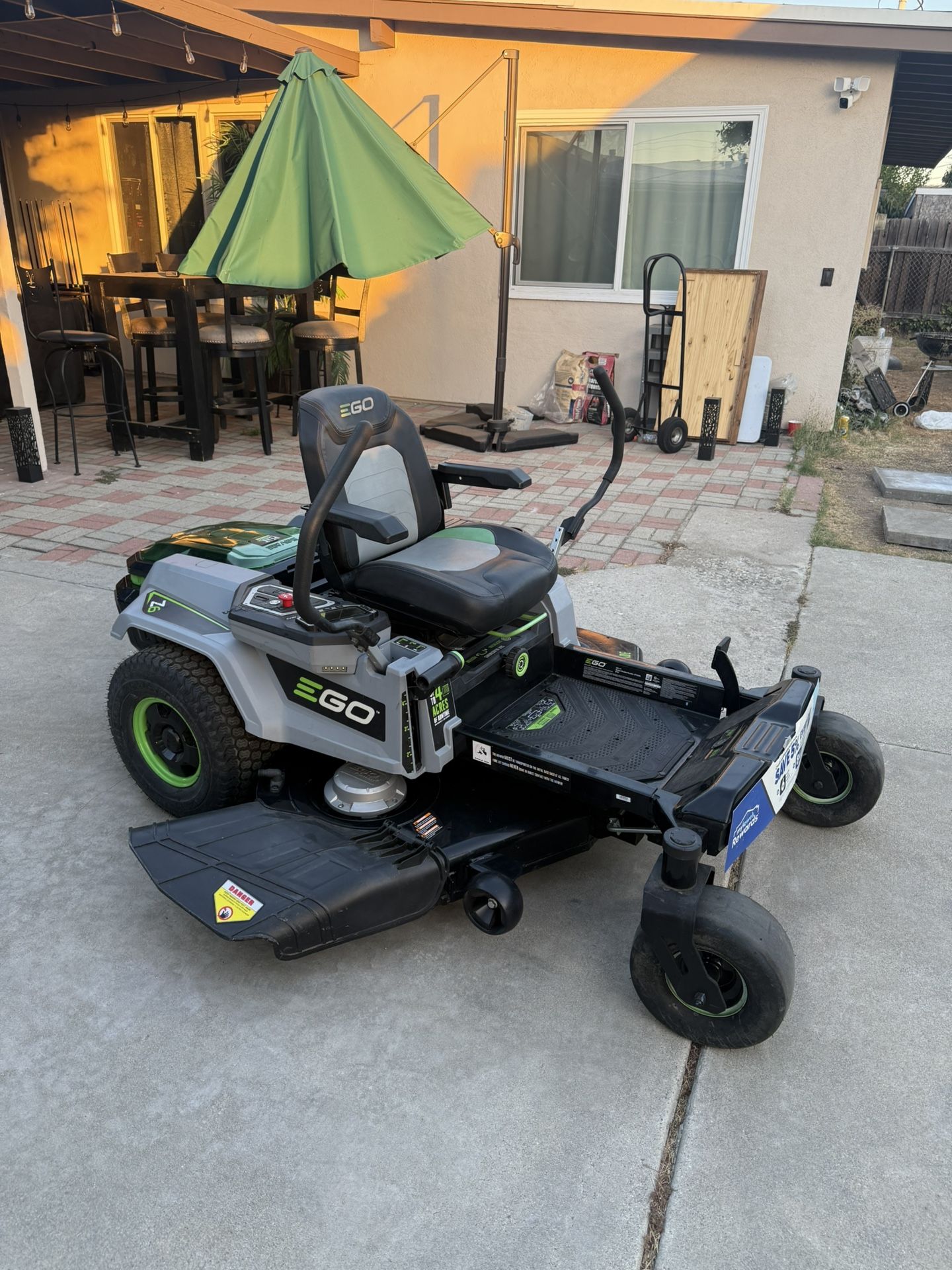 Ego Power Z6 52inch 56volt Electric Riding Lawn Mower