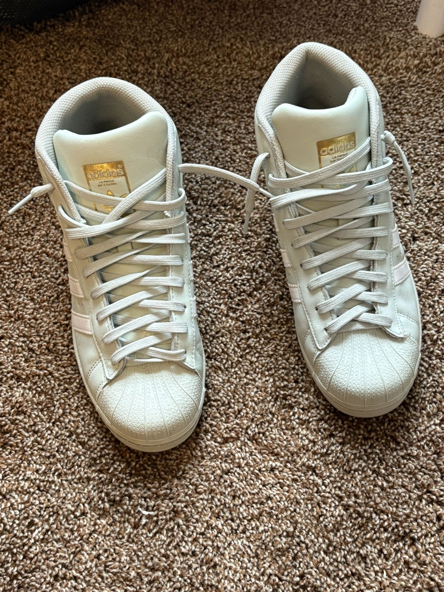 Adidas Mid Top Original Superstar - Neon/ White Boys (Size 7) GS
