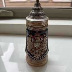Vintage Hand-Painted Beer Stein #6467/10,000 – 0.25L – Ornate German-Style Lid