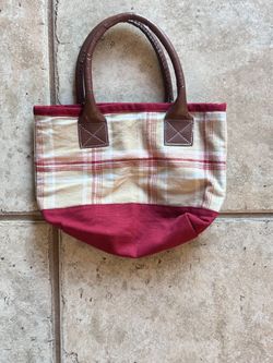 red plaid bag