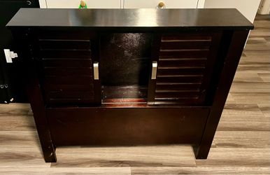 FREE — twin bookcase headboard with sliding storage doors, curb pickup