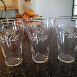 Three Antique Coca-Cola Glass