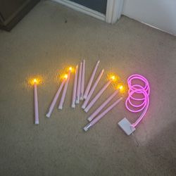 11 Candles And Luz Led Pink