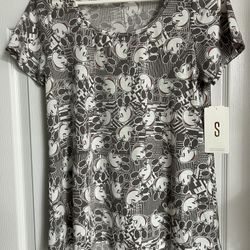 NEW LuLaRoe Disney Mickey Mouse Women’s Top Grey SM