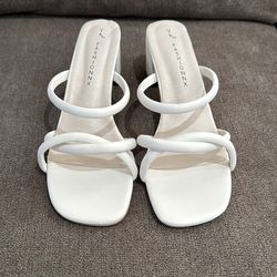 Brand new off white sandal heel, size 9