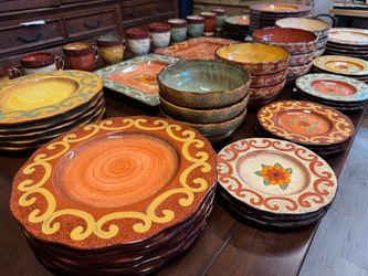 Large Ceramic Dinnerware Set Tuscan Style