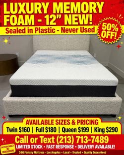 Luxury  memory foam Queen  size 12” New mattress in a plastic sealed.       Venta de colchones  Hablamos Español    Hablamos Español  Mattresses for s