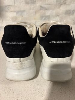 Alexander McQueen oversized sneakers in white with black suede