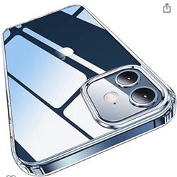  Crystal Clear Case Compatible with iPhone 12/12 Pro, Non-Yellowing Shockproof Protective Phone Case Slim Thin, 6.1 inch