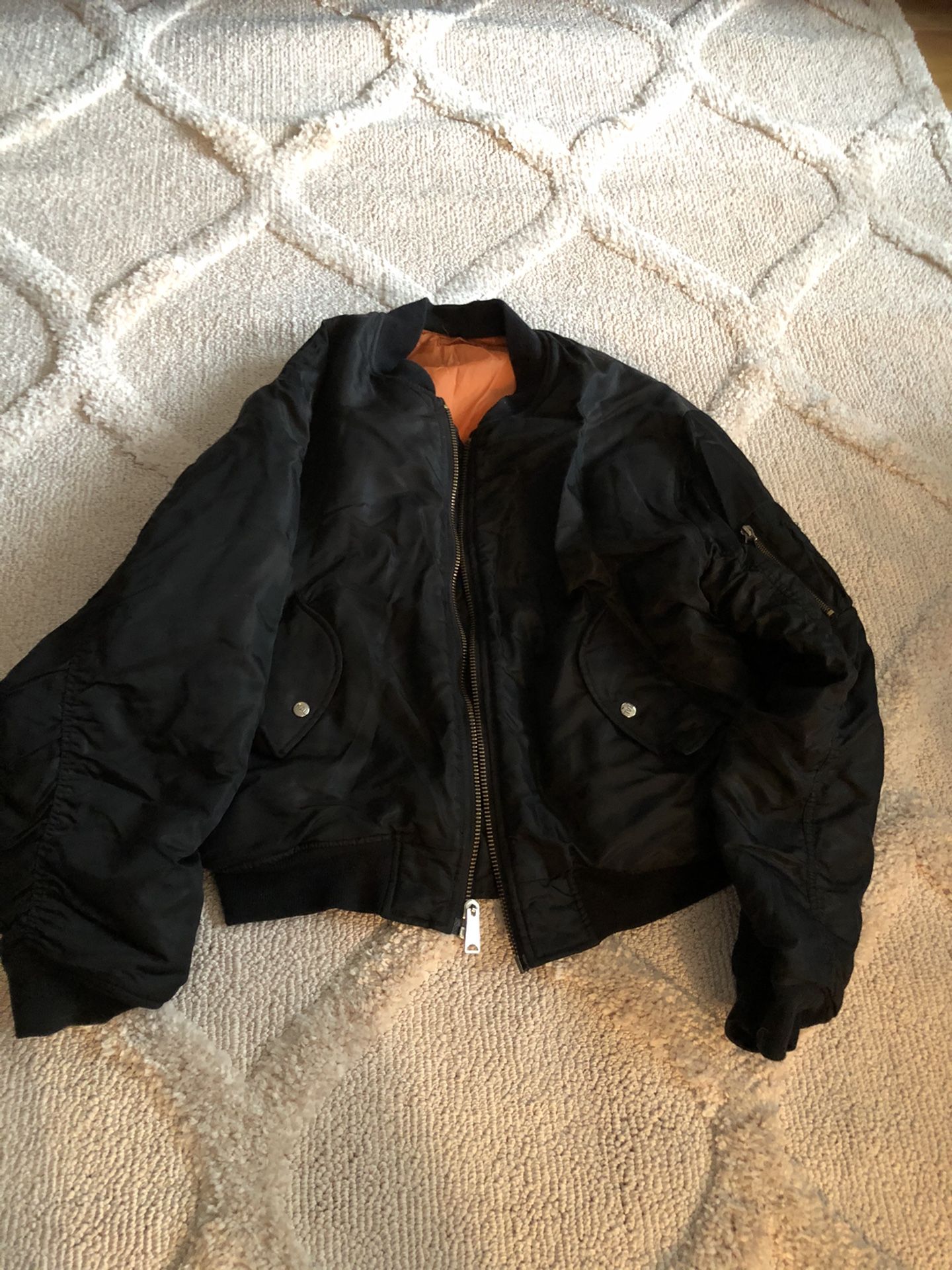 Reversible, black/orange unisex Bomber Jacket XL
