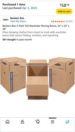 Wardrobe moving boxes