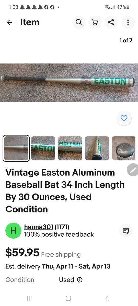 EASTON MODEL B5 3430 BAT