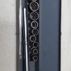 Vintage Craftsman Socket Set Half Inch With Rachet 