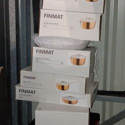 Copper And Iron Pots Dish Set White