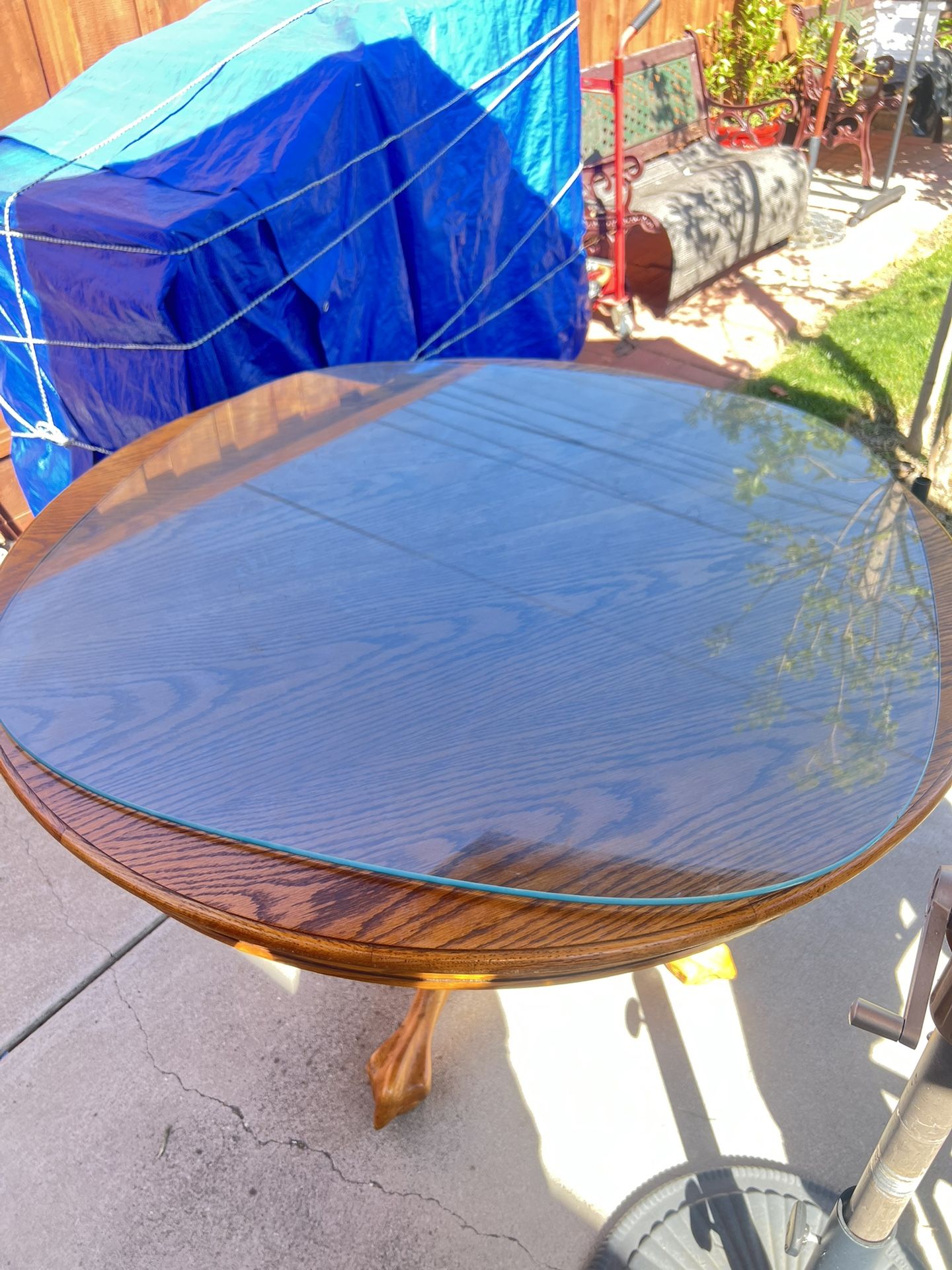 Antique Round Wood Dining Table