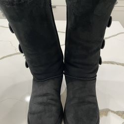 Tall Black Bailey Button UGG