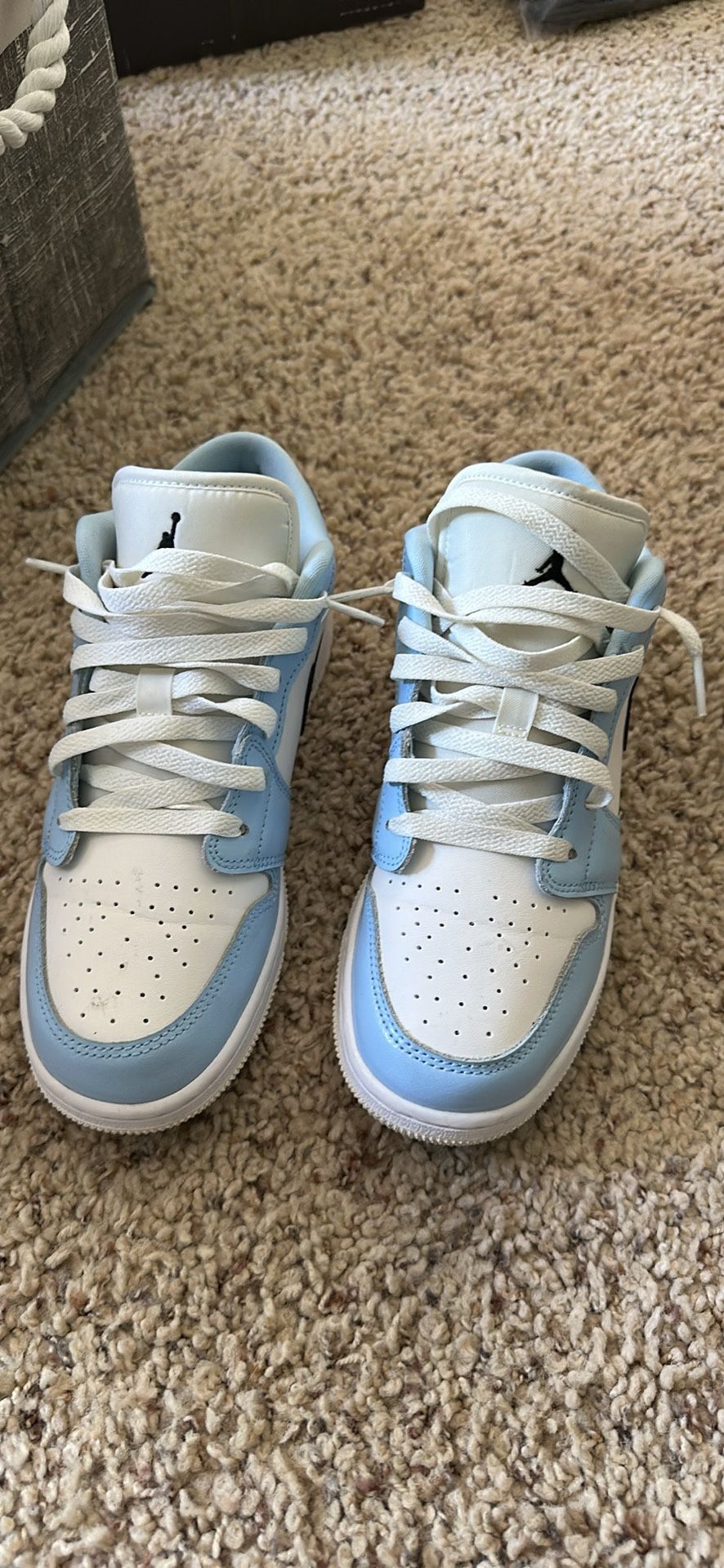 Nike Air Jordan Blue Ice, White And Black Sneakers Size 5.5