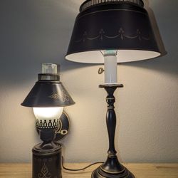 For Those who Appreciate Art  VINTAGE TOLEWARE LAMPS, All Including Shade are metal. Excellent Condition