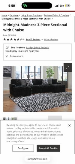 Bone in Midnight madness 3 piece sectional couch need gone :)