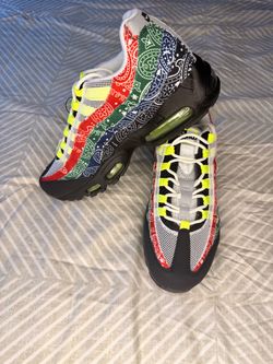 Nike Air Max 95 Bandana Paisley Multi-Color Sneakers – Black/Red/Green/Blue/Neon
