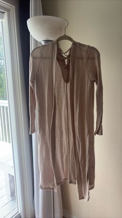 Long Knit Open-Front Cardigan