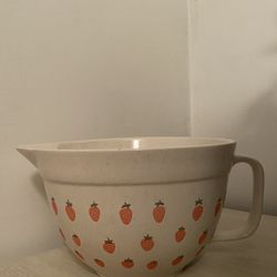 The Bakeshop Masterclass Pink Strawberries Design Mixing Bowl W/