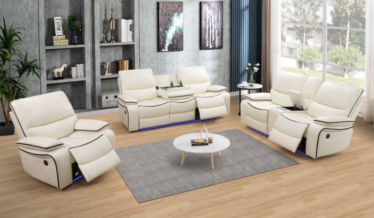 New Power Reclining Couch 3-Pc Set — Sofa • Loveseat • Chair