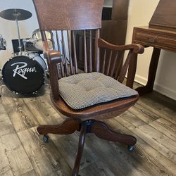 60+ Year Wood chair With Steel Fixtures