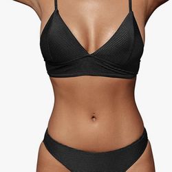 Bikini set CUPSHE  ribbed black