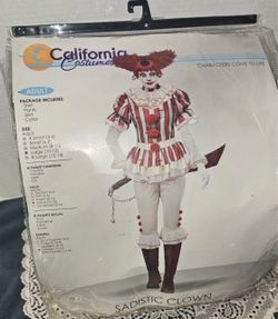 California Costumes Sadistic Clown Adult Female Large 4pc Set - Killer Circus