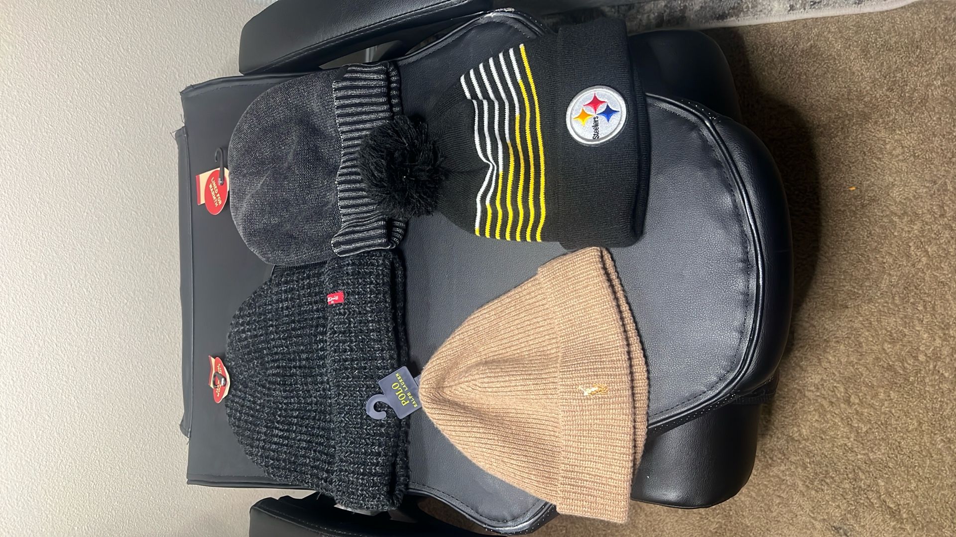 Beanies, Fuzzy Hats, Levi/Polo ,New Era, Black, Gray, Tan