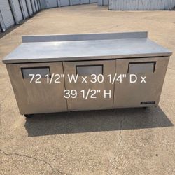 True 72” Worktop Refrigerator on Casters