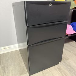 3 Drawers Vertical Black Metal Filing Cabinet