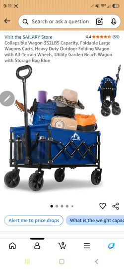 Sailary Collapsible Folding Wagon Cart Blue