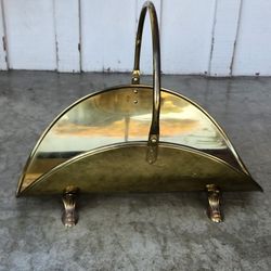 Lovely Brass Plated Fire Log Holder