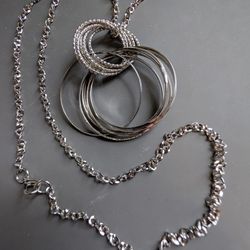 15 Inch Stainless Hoop Pendant Necklace