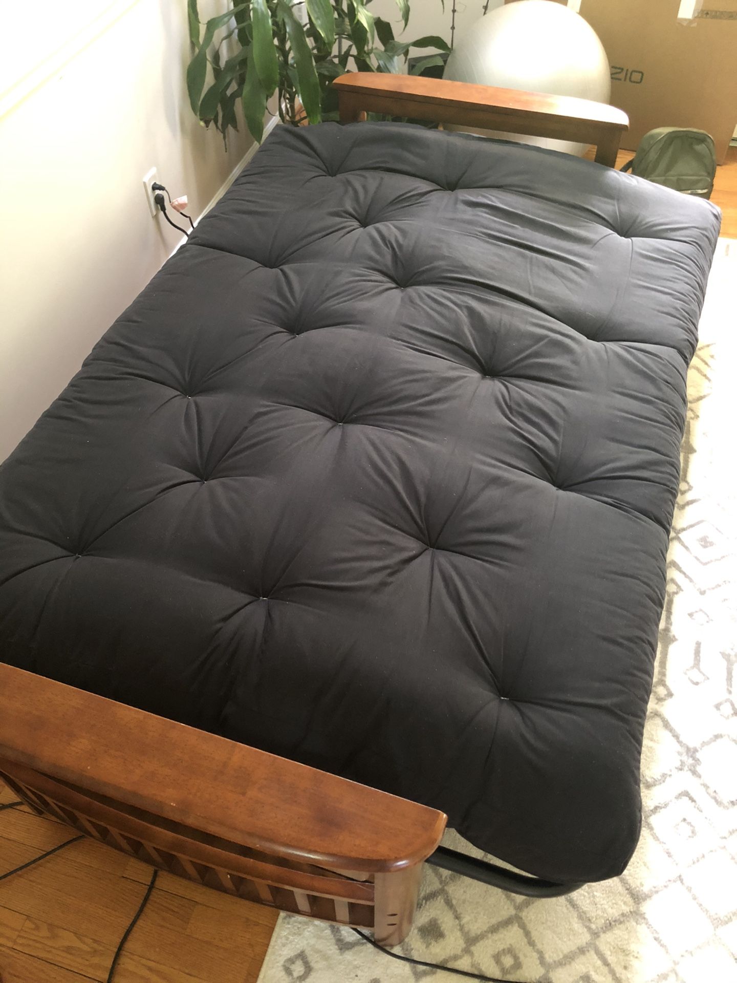 Black futon, pillows and white little blanket for Sale in Durham, NC OfferUp