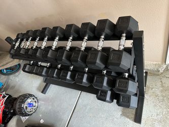 5-50lbs Dumbbells w/Rack