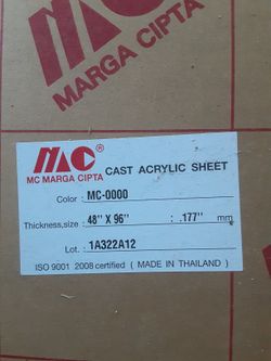 Plexiglass Acrylic Sheets 4'x 8'