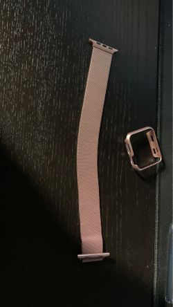 apple watch rose gold metasse band and case brand new never used.