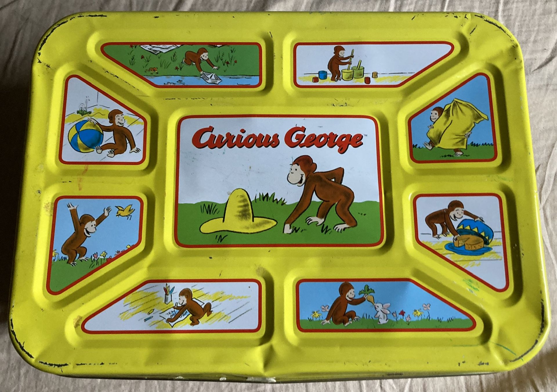1998 Courious George Popcorn Tin Toy Chest