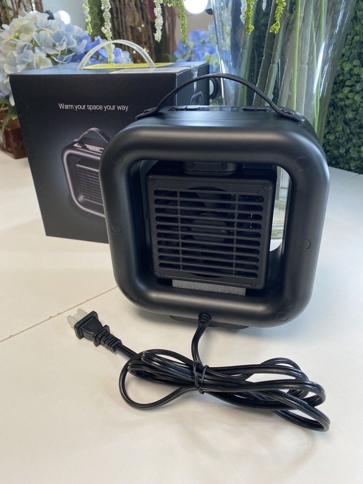 New 1000w Portable Space Heater & Fan - Black